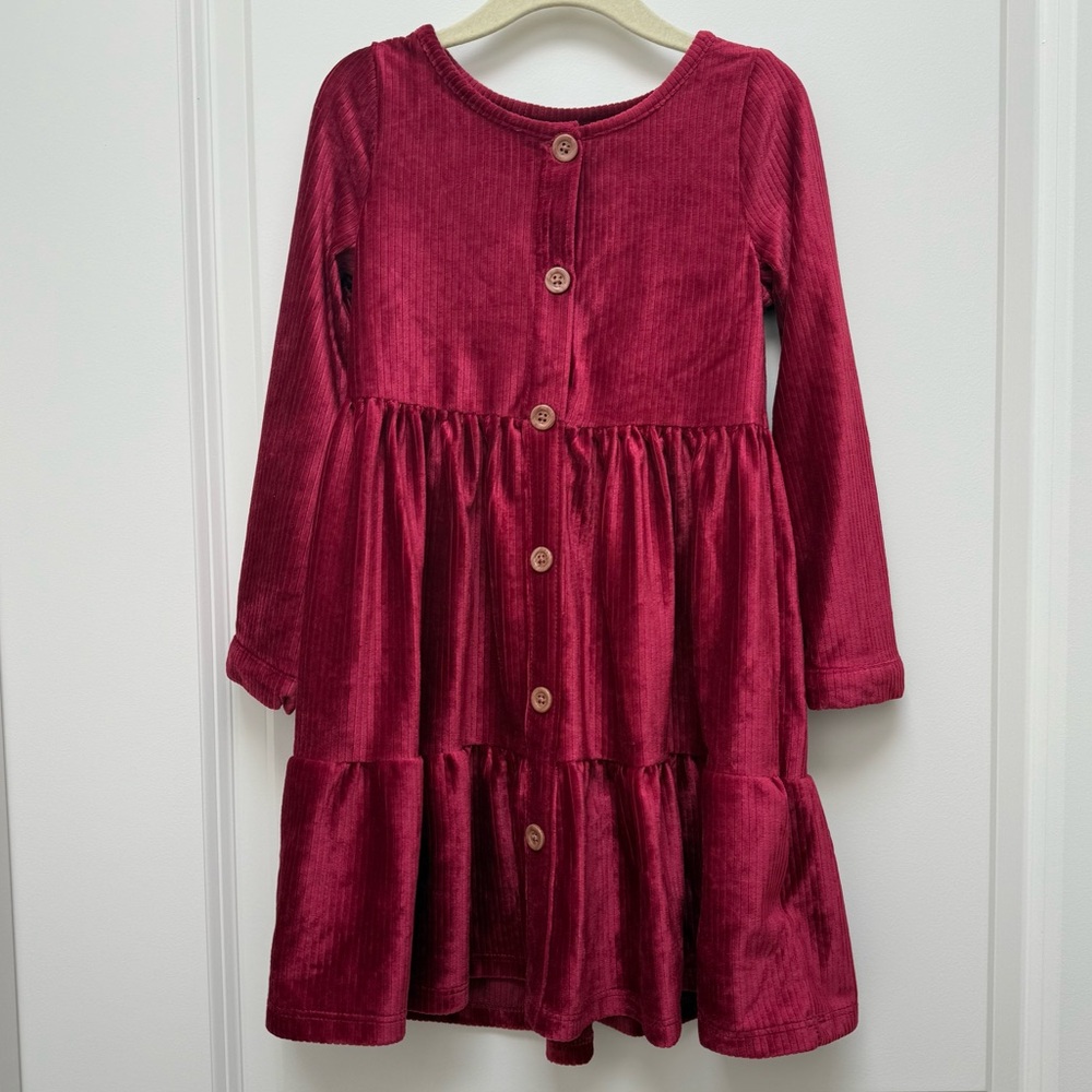Biscotti Velour Button-Down Tiered Dress Size 4T